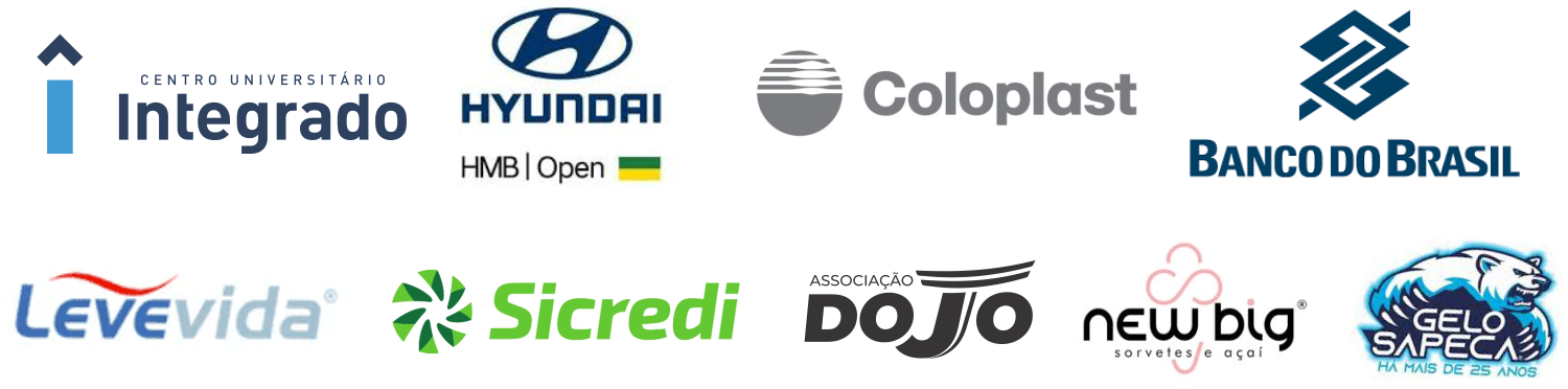 Centro Universitário Integrado, Hyundai HMB Open, Coloplast, Banco do Brasil, Leve Vida, Sicredi, Associação Dojo, New Big, Gelo Sapeca